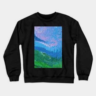 Abstract Acrylic Pour Scenery Crewneck Sweatshirt